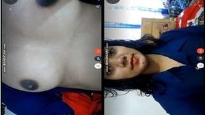 Watch a stunning Indian girl flaunt her breasts in a steamy video