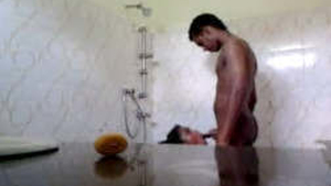 Tamil couple enjoys steamy shower sex