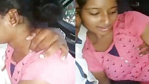 Cute girl blows him in a car to make him orgasm for real