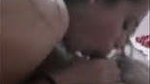 Aroused wife gives deepthroat to her husband's penis shortly after marriage