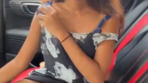 A South Asian college girl experiences intense sex in a car