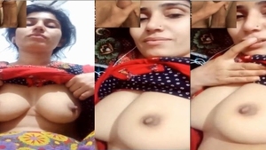 A Pakistani village girl reveals her ample bosom