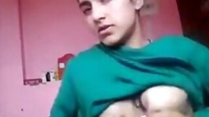 Beautiful blonde girl fingering