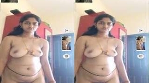 Telugu bhabhi flaunts her big tits and pussy in solo video