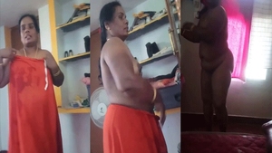 Elderly woman gets naked on camera