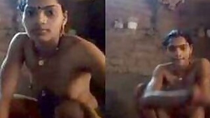 Young woman sets the camera against her and starts washing XXX body