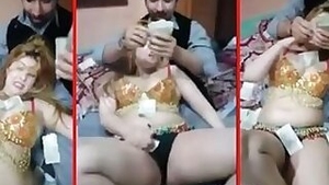 Busty Desi aunty puts cock in her mouth and money in her pocket