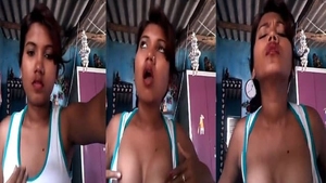 Watch a stunning Bhojpuri woman show off her breasts in a solo video