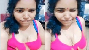 Busty south Indian wife flaunts her breasts and vagina