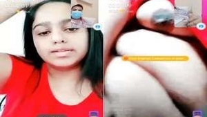 Busty Indian girl shows off her pussy on video call