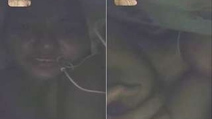 Shy Indian girl reveals her breasts on a video call