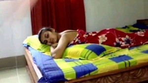 A university pair revels in their hotel room intimacy