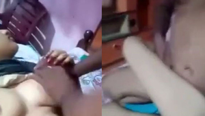 Indian girl shows off her skills in front of her sister