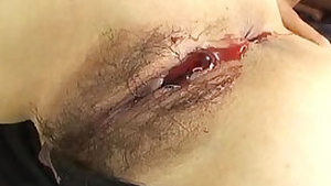 Chihiro Misaki gets sex toys in asshole and cock in hairy twat