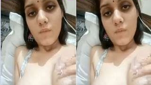 Excited babe reveals her big boobs