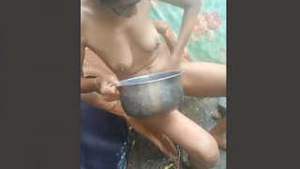 Indian wife gives sensual blowjob and takes a relaxing bath