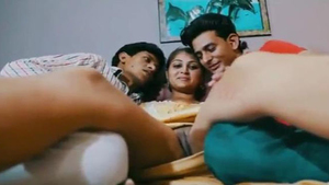 Dehati girl's threesome sex in village video