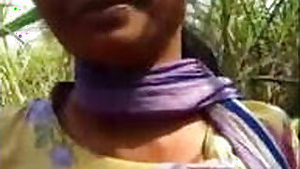 Desi girl in field with lover romance