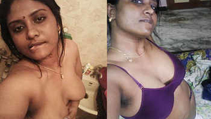 Tamil babe flaunts her tits in a steamy video
