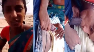 Desi wife gives an outdoor blowjob to her boyfriend