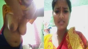 Exclusive video of a desi girl from a village showing her boobs and pussy