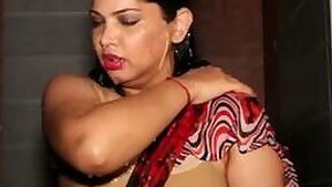 Indian shower porn showcasing busty aunty transparent bra